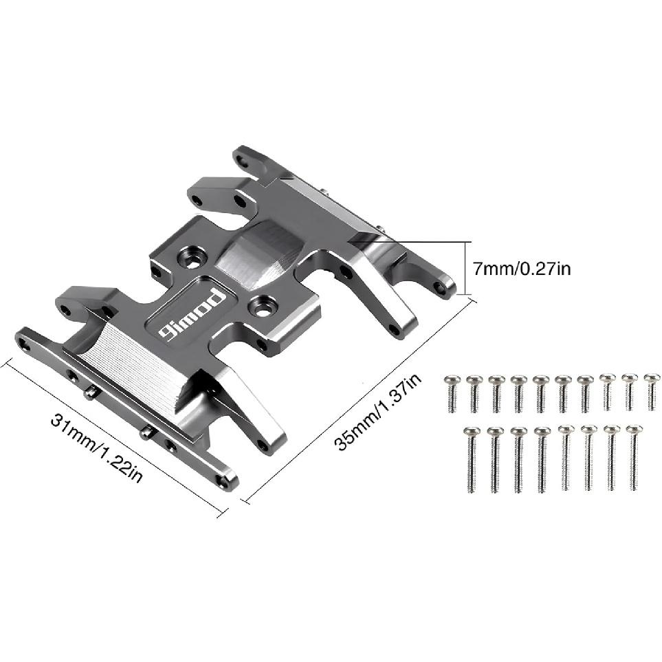 RC Skid Plate for SCX24 Bronco Gladiator Deadbolt C10 Upgrades Parts 1/24 RC Crawler, Aluminum Chassis Transmissions Center Gearbox Protective Plate