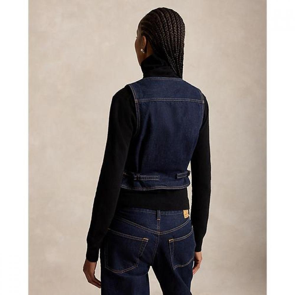 Polo Ralph Lauren Women S Denim Button veSt Wmpootwn5v20379400