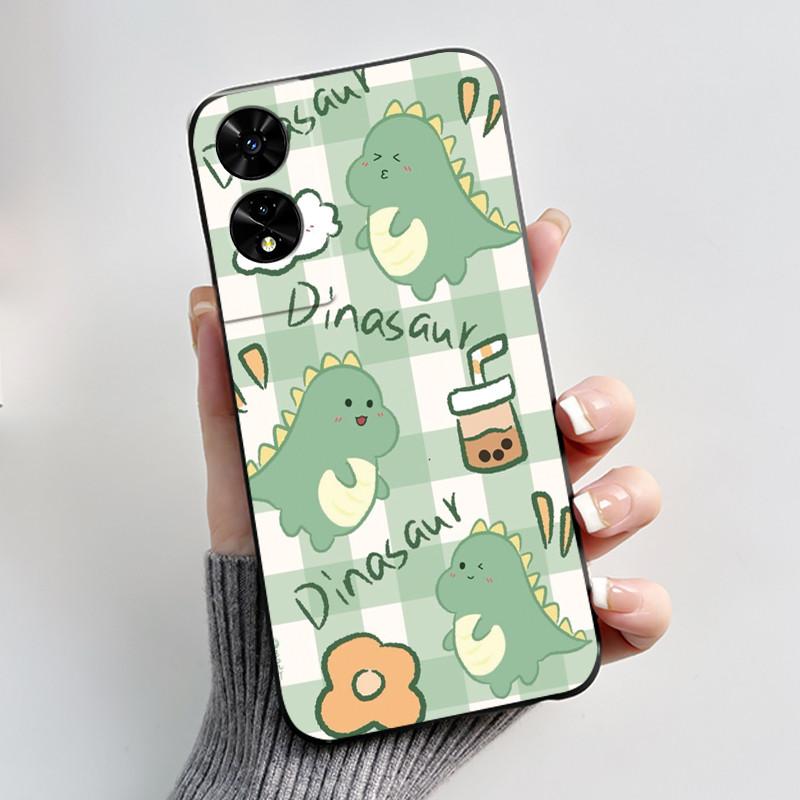 Casing For TCL 505 Case T509K T5094 Aesthetic Fashion Cute Cat Cartoon Soft Silicone Back Cover Black TPU Protective Phone Case