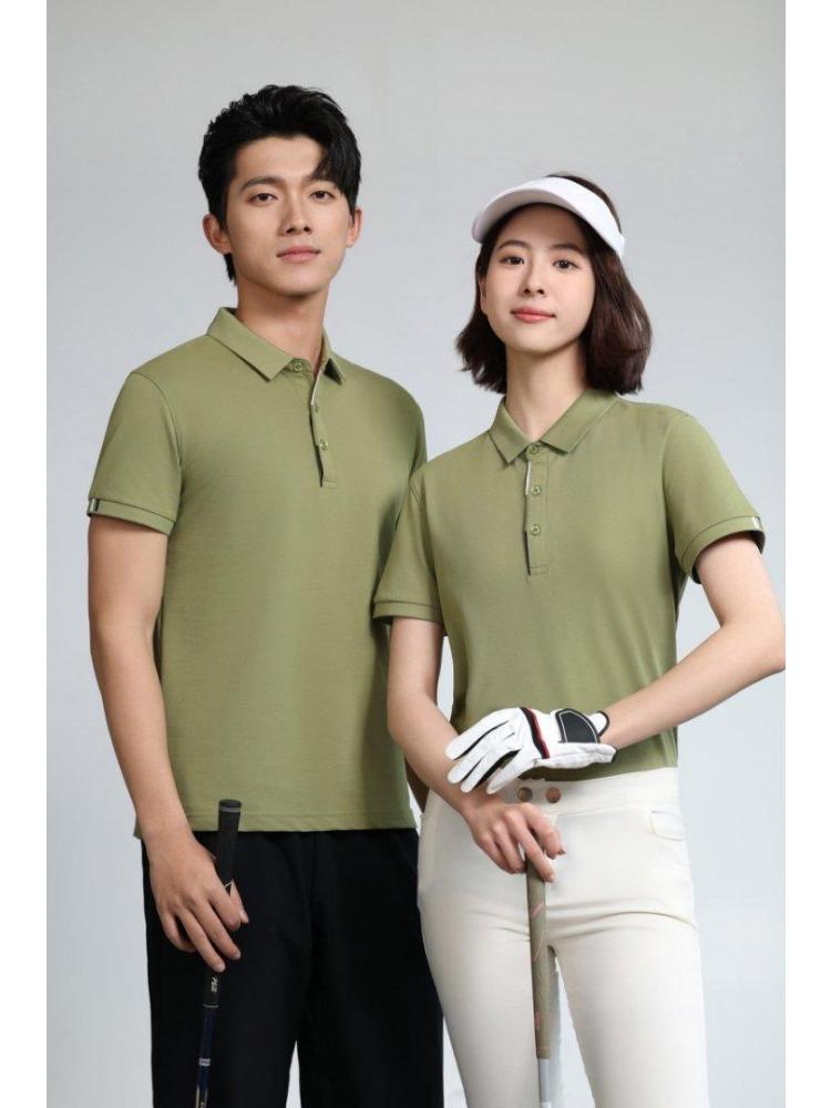 Однотонная футболка Летняя мужская и женская с лацканами и короткими рукавами YG-188