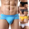 Men's Sexy Mesh Modal Triangle Underwear Breathable Solid Briefs Underpants