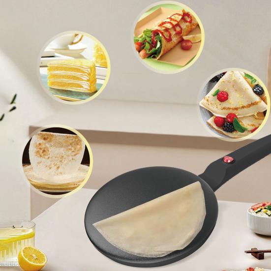 Электрическая ручная блинница с автоматическим термостатом и антипригарным покрытием Ручная блинница мгновенного приготовления