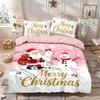 3pcs Santa Claus Printed Coreless Down Comforter Set with Soft Bedroom and Dormitory Decorations In Various Sizes