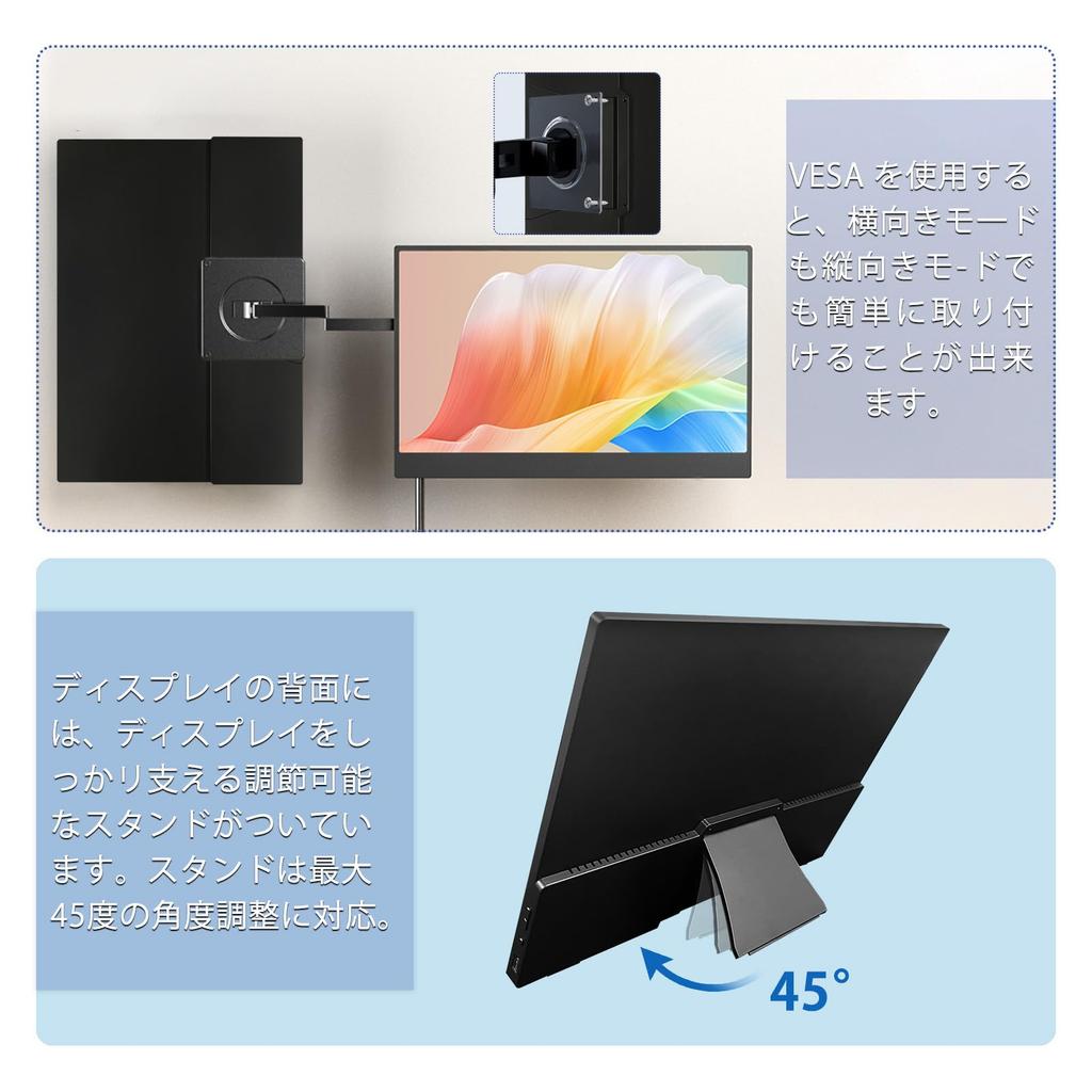 2K Ratio Gaming Monitor with sRGB Wide Color 500nits High Slim and VESA Adjustable Compatible with and More 15.6-inch 32 100% Gamut, Brightness,