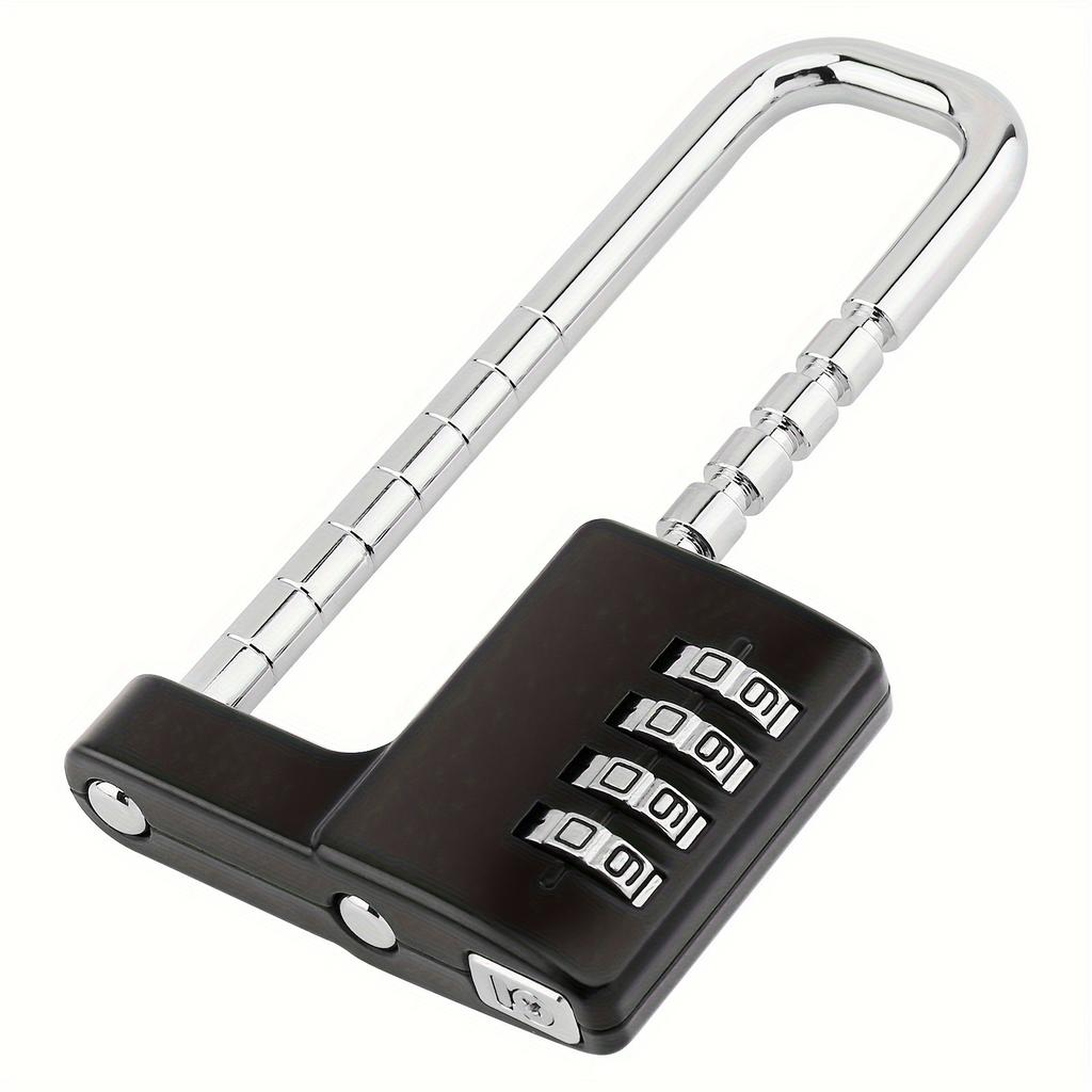 Heavy-Duty Stainless Steel Combination Lock with Adjustable Shackle - 4-Digit Code for School, Gym Lockers & Outdoor Gates, Cupboard Lock, Fence Door