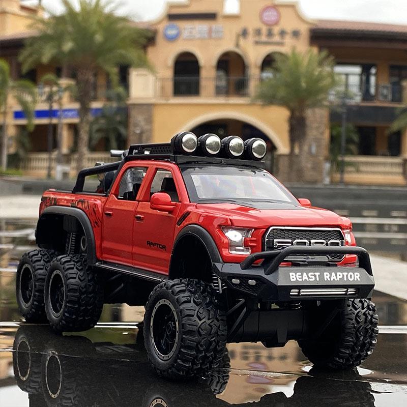cjafuz1 1/28 Ford Raptor F150 Alloy Car Modified Off-Road Vehicle Model Diecast & Toy Vehicles Metal Car Model Collection Kids Toys Gift