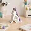 Curly Tail Phone Holder Cute Cat Stand, Curled Kitty Desk for Cell Minimalist Tablet, 3D Printed Universal Stand Office Bedroom, Gift Lovers Orange