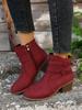 Fashion 2024 Winter Retro Women's Shoes New Square Heel Ankle Boots Fashion Zipper Platform Female Boots