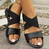 Летние Новые Женские Плоские Римские Сандалии с Нескользящей Резиновой Подошвой Модные Сандалии Женские Mujer Пляжная Обувь Большой Размер 42