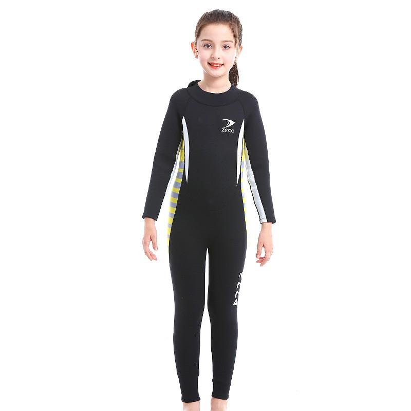 2.5mm Kids Girls Wetsuit Full Body Long Sleeve Snorkeling Surfing Swimming UV Protection Jellyfish