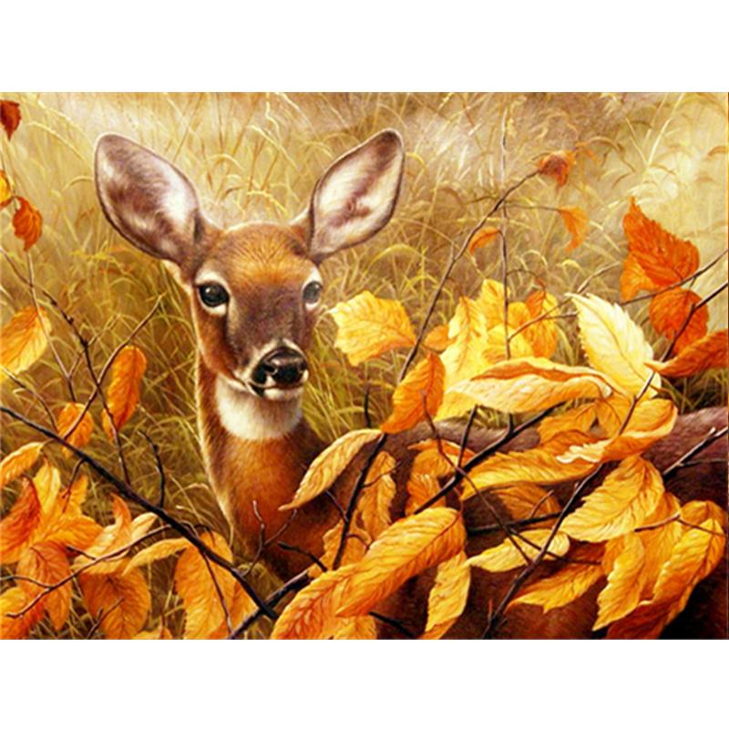 5D Diy Полный Круглый Квадратный Алмазная Картина Животных Собака Алмазная Вышивка Осенний Кленовый Лист Украшение Стены Домашнее Искусство