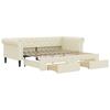 Pull out Daybed with Drawers Cream 90x200 cm Faux Leather