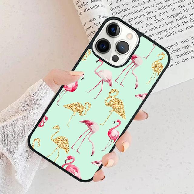 Чехол для телефона Фламинго для iPhone 17 Air 15 16 Чехол 11 13 14 Pro Max 12 Plus Max Fundas