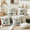 4Pcs Lily Plant Flower Design Digital Printing Pillow Cover Short Plush Suitable Living Rooms Bedrooms Sofas Throw Cushion Cover