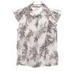 SNIDEL Floral Stripes No Sleeve Shirt F White Women Used