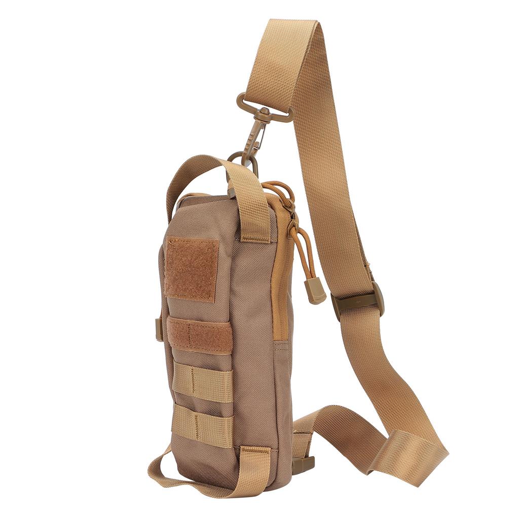 MultiFunctional Military DualPurpose Chest Waist Bag Nylon Material Waterproof Bag(Tan )