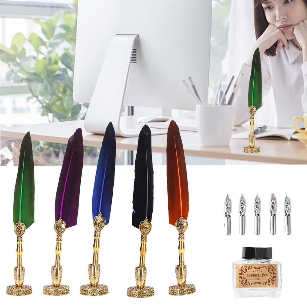  Ручка Изысканная винтажная элегантная нержавеющая сталь плавно пишущая износостойкая ручка-гусиное перо