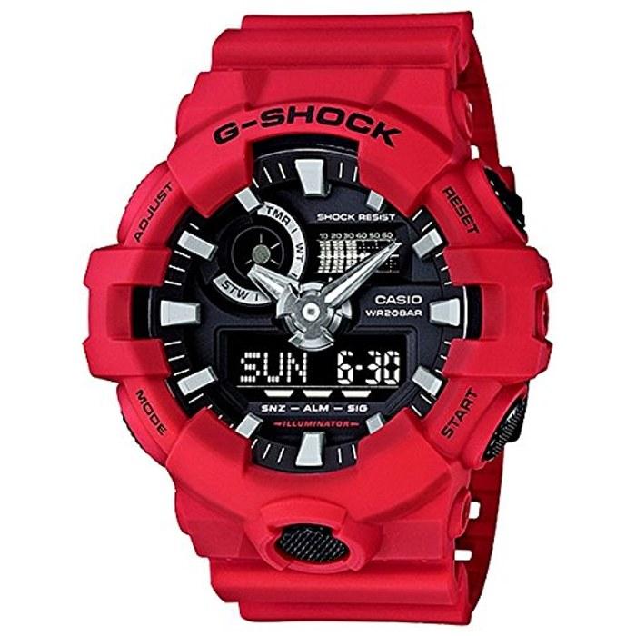 G-SHOCK Серия GA-700 200м Водонепроницаемость Аналогово-цифровые Резиновые часы Мужские (GA-700-1A, GA-700-1B, GA-700-4A) (ГА-700-4А (красный))