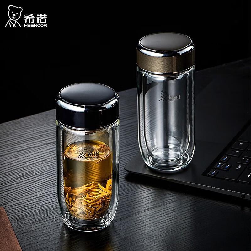 HEENOOR Double-Walled Borosilicate Glass Tea Cup
