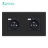 BSEED Single French Socket Double Wall Sockets With USB Type-c Ports Triple Power Socket For Poland Plastic Frame Wall Embedded