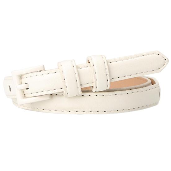 Women Thin Pants Belt Solid Color Faux Leather Waistband Adjustable Length Multi Holes Design Jeans Belt