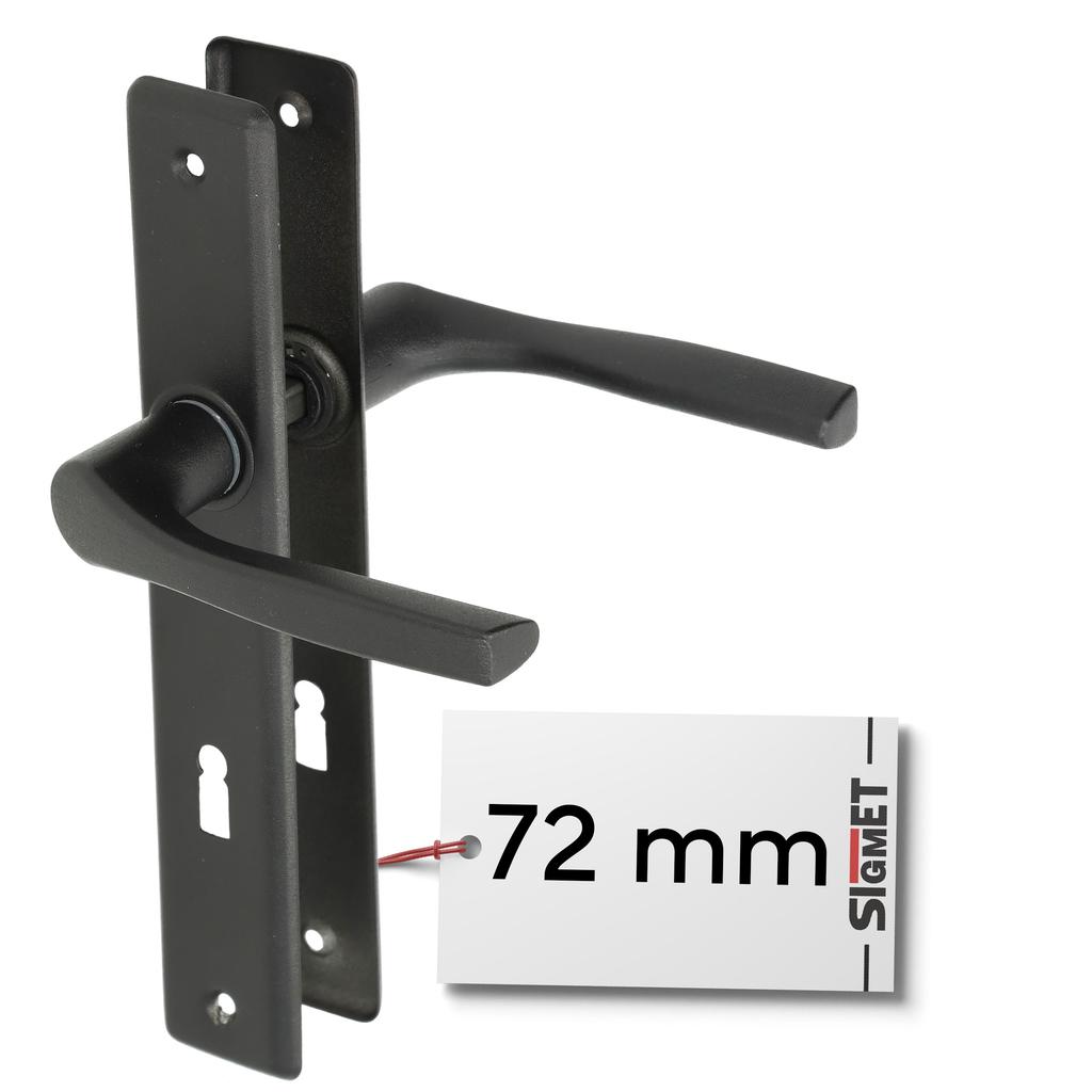 Gate Handle Long Plate Nati 72mm Black Key