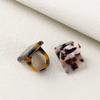 Tortoiseshell Rectangle Elegant Acrylic Finger Rings Resin Rings Leopard Pattern Fashion Jewelry