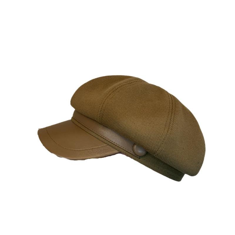 New Woolen Cap Female Black Casual Retro Versatile Painter Beret Showing Face Small Star Anise Hat