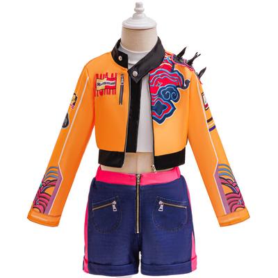 Детский Девочки Вечеринка Косплей Костюм Дети Певица Школа Сцена Шоу Наряд на Хэллоуин