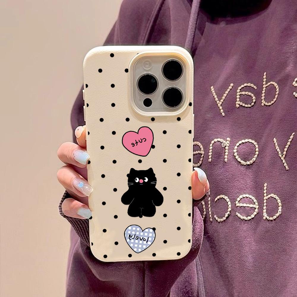 Чехол для телефона iPhone 11 13 XR XS Max, чехол для iPhone 12 14 15 16 Pro Max 12 Pro 15 Plus, кожаный, окрашенный, водонепроницаемый, устойчивый к падениям и износу, мультяшный