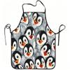 1pc Cute Penguin Snowflake Apron with Adjustable Waistband & Penguin Print - Durable Easy-Clean Polyester Suitable for Kitchen C