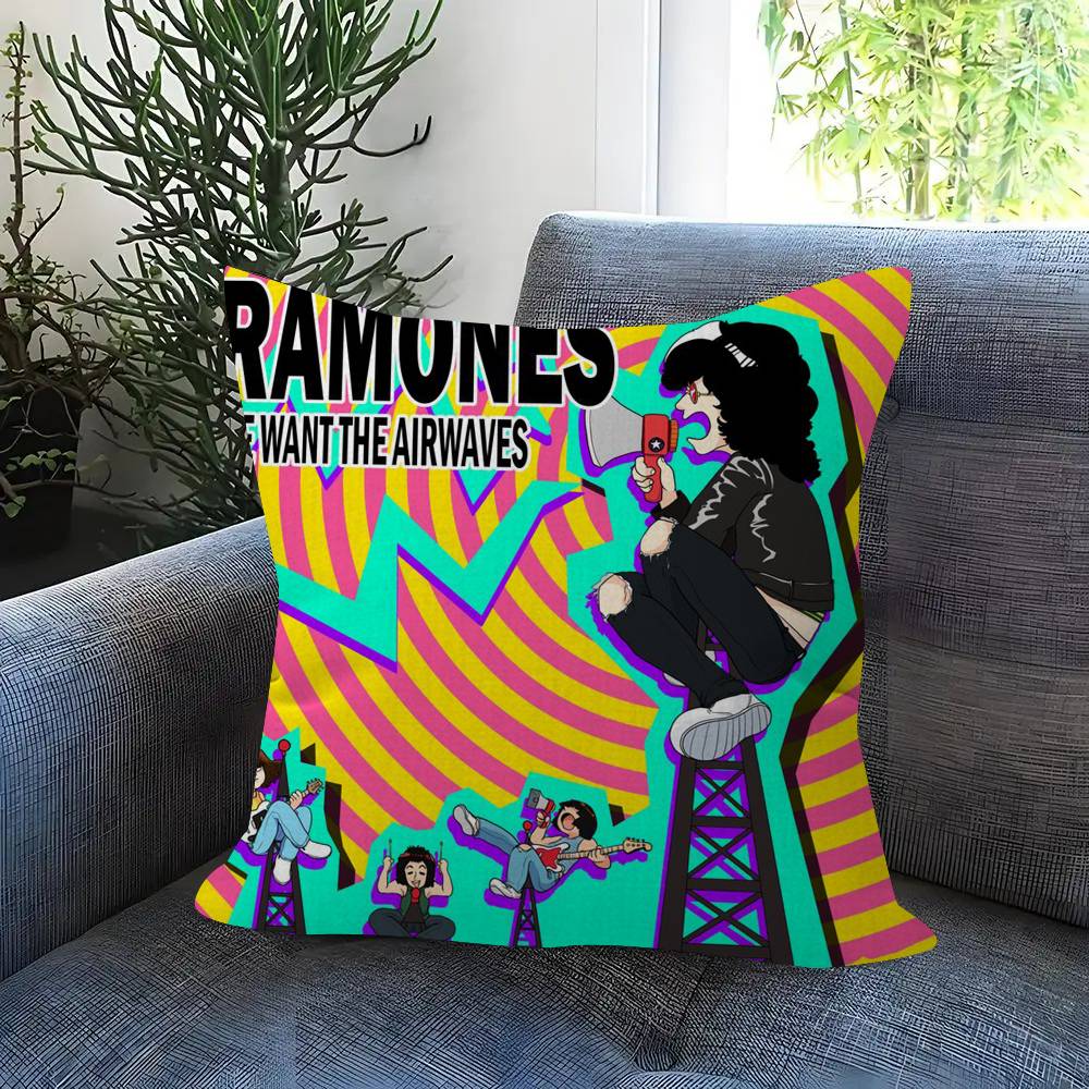 Personalized picture text home decorative pillows Household Gifts xcm Rock Band RRamones ANIME
