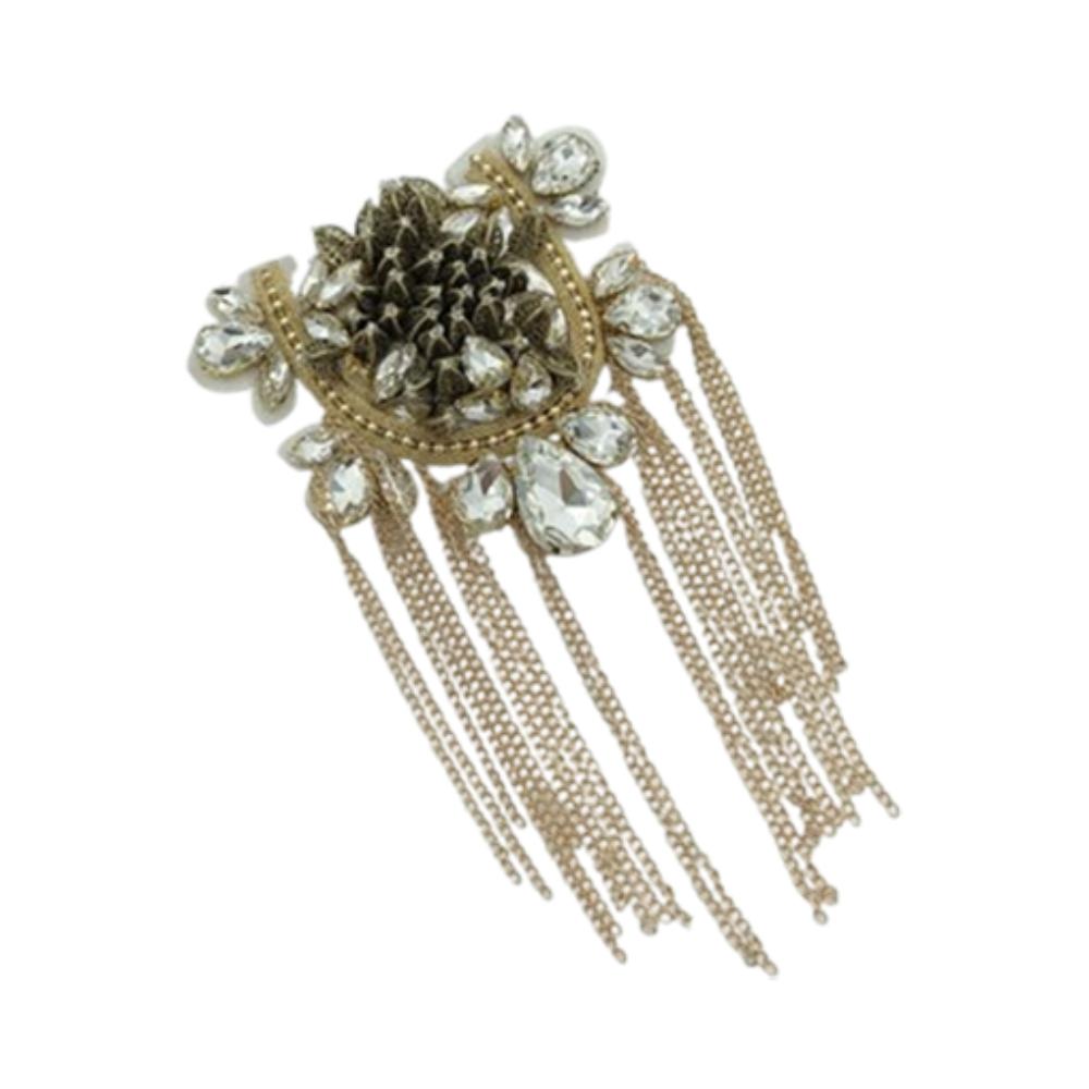 Эполет с кисточкой в виде черепа, цепочка, брошь на лацкан пиджака, винтажная брошь, сценическое выступление