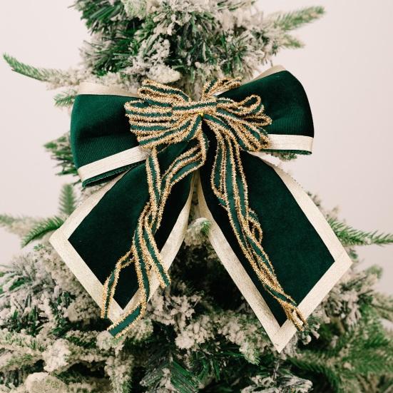 Бархатный рождественский бант 9" Поделки Подарочная лента Скрутка Рождественский венок Окна