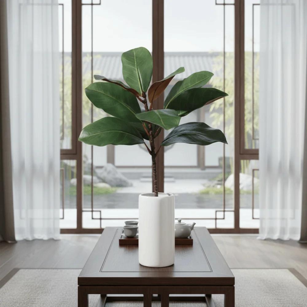 Красные Зеленые Искусственные Листья Магнолии Цветочная Композиция Растения Листья Искусственная Ветка Магнолии DIY Имитация Ветки Растения