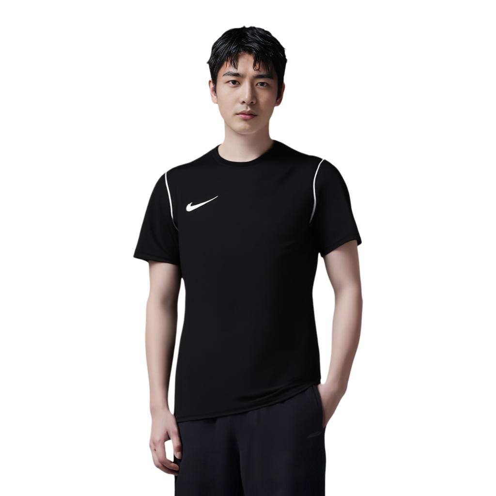 Nike Приталенный однотонный пуловер с цветочным принтом и круглым вырезом, футболка с короткими рукавами, мужские топы, черный BV6883-010