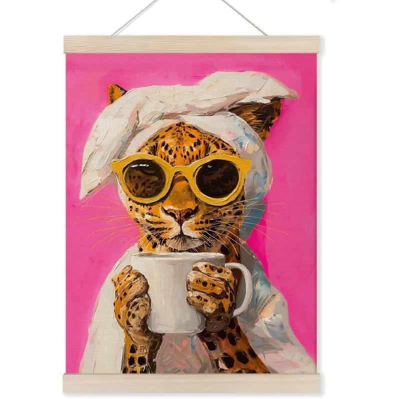 HUGANE What's the Best That Could Happen Wall Art Poster Hanger Frame, Trendy Pink pirational Quote Canvas Pictures Prints Hanging Wall Decor for