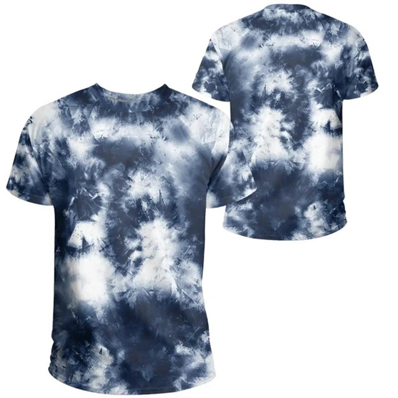 3d Print Tie Dye Pattern T Shirt Men Summer Outdoor Top Fashion Casual Short Sleeve Men Women Quick-drying Gym T-shirt Polyester