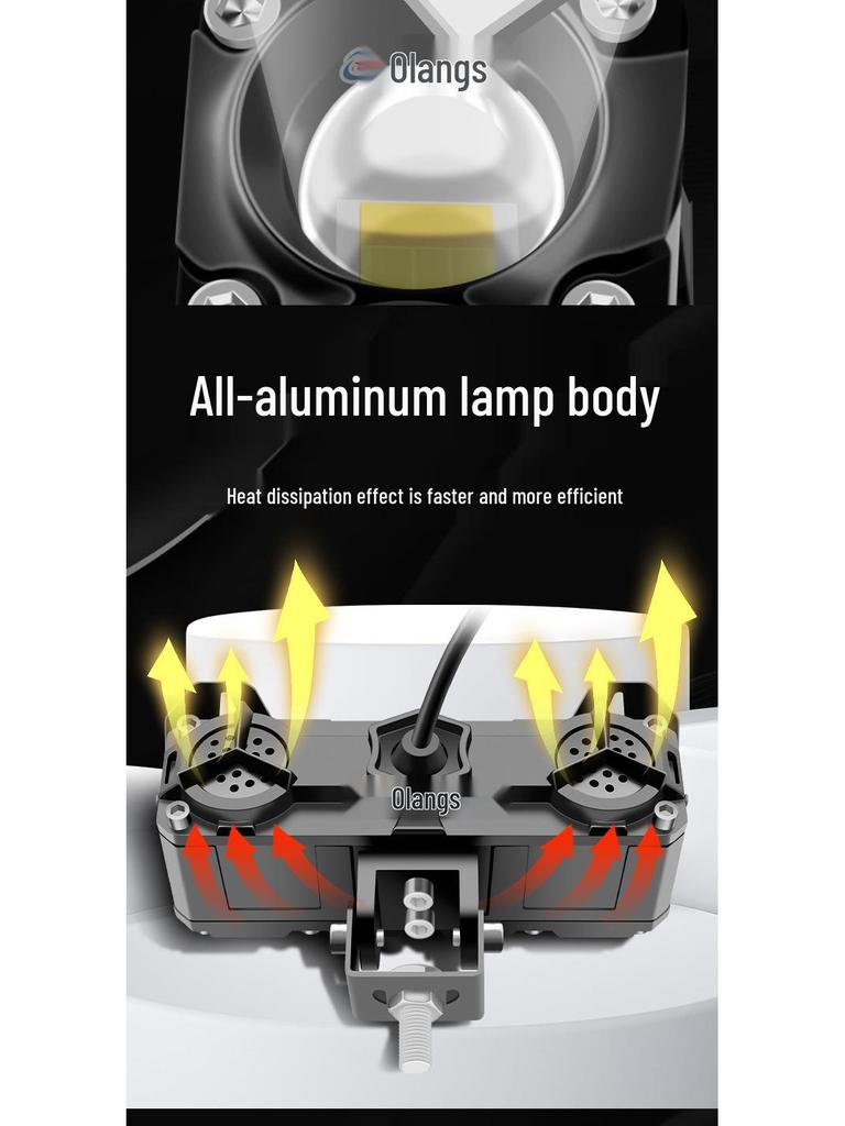 Cross-Border Exclusive LED Motorcycle Headlight: High Beam Four-Eye High-Low Beam Spotlight