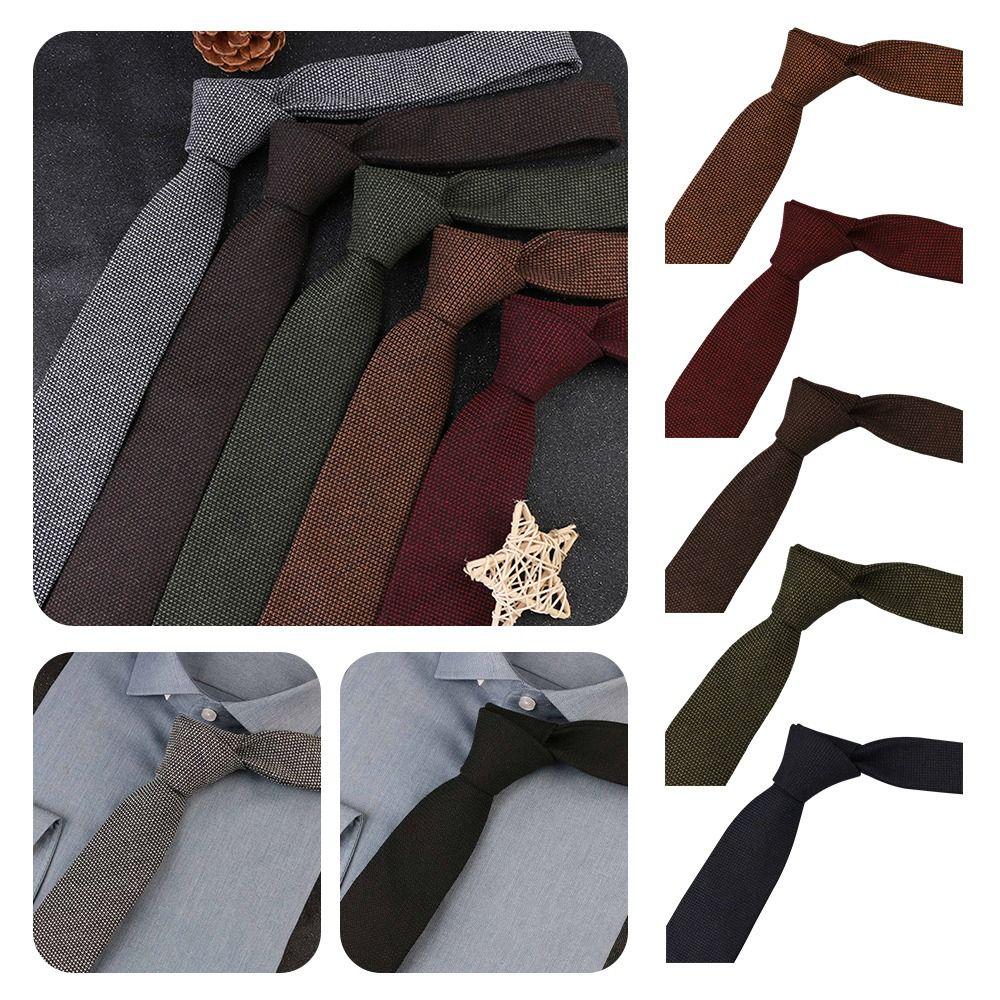 Soft Cotton Cravat Classic Shirt Accessories Fashion Lattice Tie Men Women