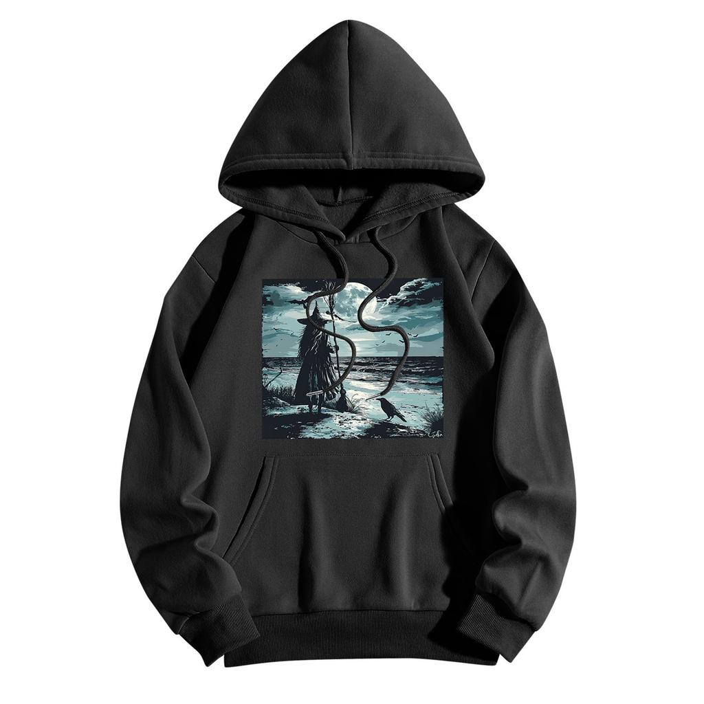 Толстовки для девочек-подростков с длинным рукавом и принтом, повседневные толстовки с графическим принтом, пуловер на шнурке, симпатичная толстовка большого размера