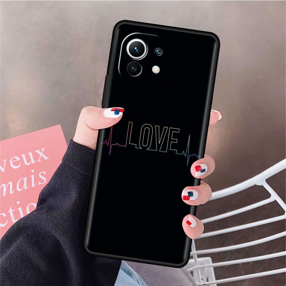 Милый чехол Love Heart Funda для Xiaomi Mi 11 Lite 5G NE 11T Pro 10T 9T Note 10 12 12X 12S Ультрамягкий силиконовый чехол для телефона