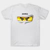 Азиатский размер Мужская черная футболка с принтом Ninjago Глаза Белый Ниндзя Зейн Фан-арт Фанмейд Футболка Без выреза Термотрансферная печать Хлопковая футболка