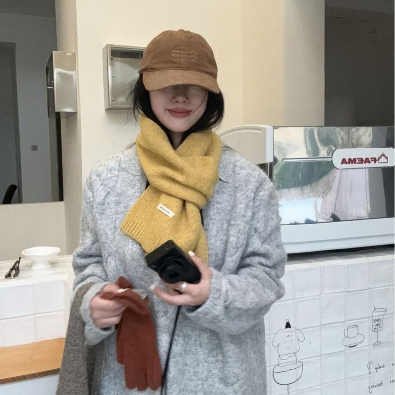 Winter Scarf Atmosphere New Solid Color Versatile Fashion Warm Neck Protection Scarf Scarf Shawl Dual-purpose
