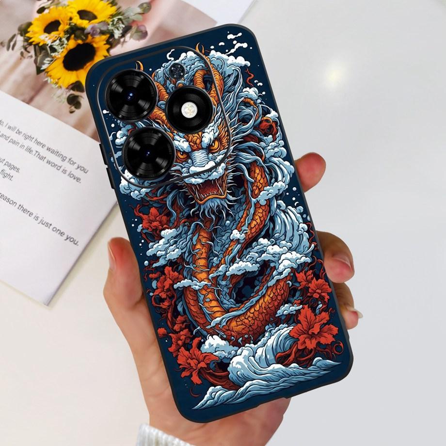 For Tecno Spark GO 2024 2023 2022 Case Soft TPU Silicone Clear Bumper Coque BG6 BF7n KG5 Fundas Marble Space Man Dragon Etui