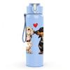 1PC Two Dachshund Dog Love Art Print 750ml Color Plastic Sports Water Bottle Leakproof Flip Straw Lid Suitable for Sports Office Home Use