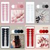 24Pcs Full Cover Solid Color Fake Nails Wearable Press-on Nails Short Round Head False Nails  Women