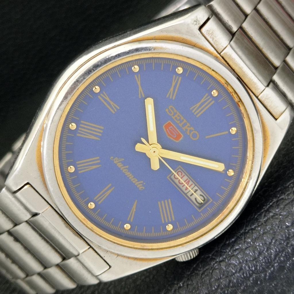 Б/У винтажные мужские часы SEIKO 5 AUTOMATIC 7009A из Японии с синим циферблатом a433466-2 R116-a433466