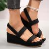 Fashion New Women Slingback Wedge Sandals Outdoor Summer Lightweight Slides Solid Color Thick Bottom Ladies Slipper Female Roman Sandals