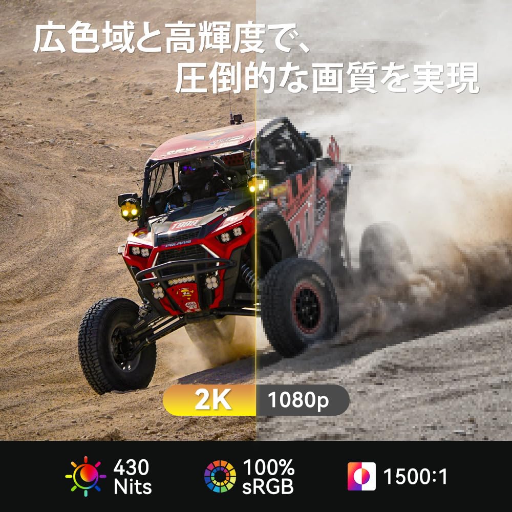 Upperizon Mobile Monitor 14 Inch 2K IPS Panel High Brightness 430nits Lightweight Thin QHD x Portable Stand Cover Included Speaker USB x 2 MiniHDMI x